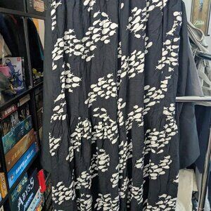 Celina Black & White Wide Leg Beach Pants "Free Size"